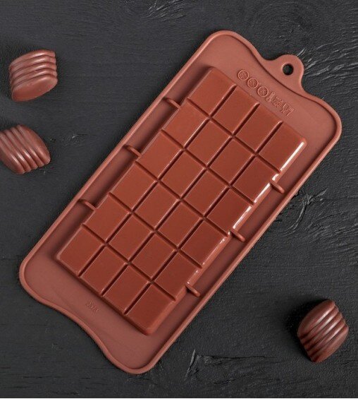 Форма силиконовая для шоколада "Плитка", 24 ячейки. (Китай)(4627)