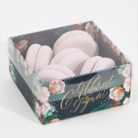 Коробка для сладостей с PVC крышкой «Хлопок», 12 х 6 х 11,5 см.(Китай)(1885)
