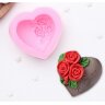 Молд силиконовый "Роза в сердце", 7х4 см. (Китай)
