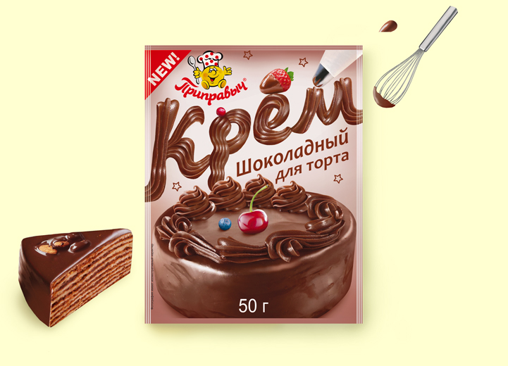 Крем для торта шоколадный "Приправыч", 50 гр. (Россия)