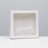 Коробка самосборная, белая, 21 х 21 х 3 см.(Китай)(4620)