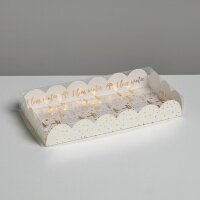 Коробка для сладостей с PVC крышкой «Снег», 10.5 × 21 × 3 см.(Китай)(6246)