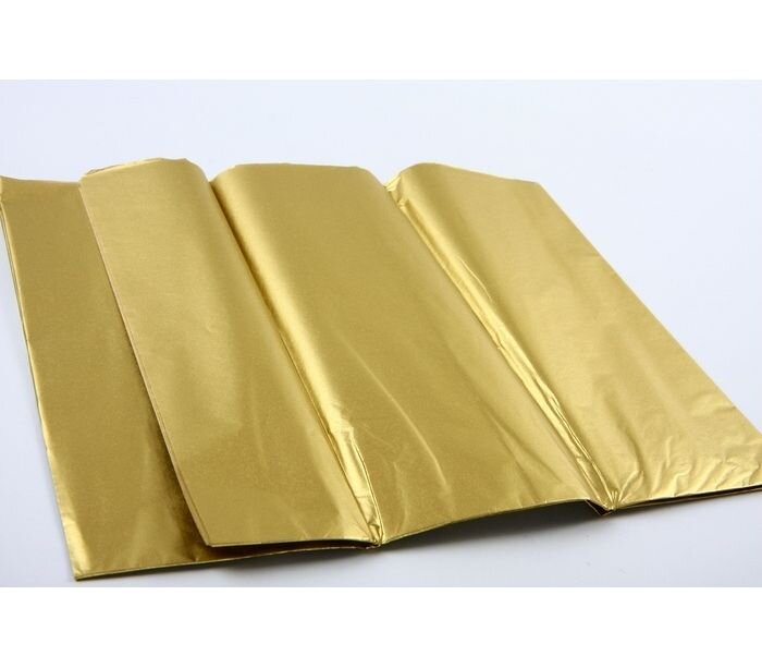 Бумага упаковочная тишью, золото, 50х66 см. 1 лист.(Китай)