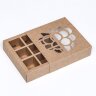 Коробка под 9 конфет вырубка «Малина» 13,7 х 13,7 х 3,8 см, крафт.(Россия)(2048)