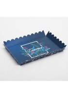 Коробочка для печенья с PVC крышкой "Новогодняя ночь", 22 х 15 х 3 см.(Россия)(4194)