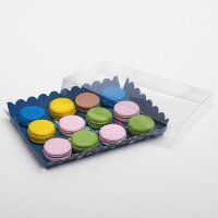 Коробочка для печенья с PVC крышкой "Новогодняя ночь", 22 х 15 х 3 см.(Россия)(4194)