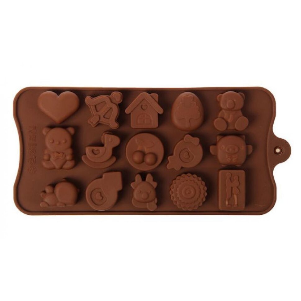 Форма силиконовая для шоколада "Счастье есть", 15 ячеек. (Китай)(7511)