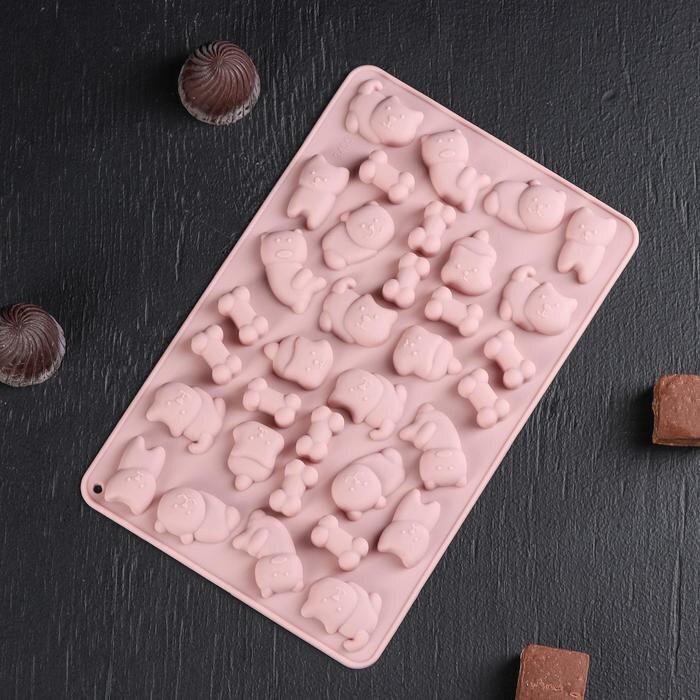Силиконовая форма для шоколада «Домашние питомцы»,34 ячейки.(Китай)(7675)