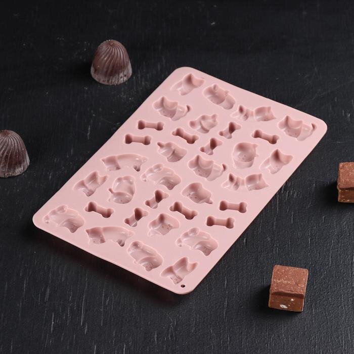 Силиконовая форма для шоколада «Домашние питомцы»,34 ячейки.(Китай)(7675)