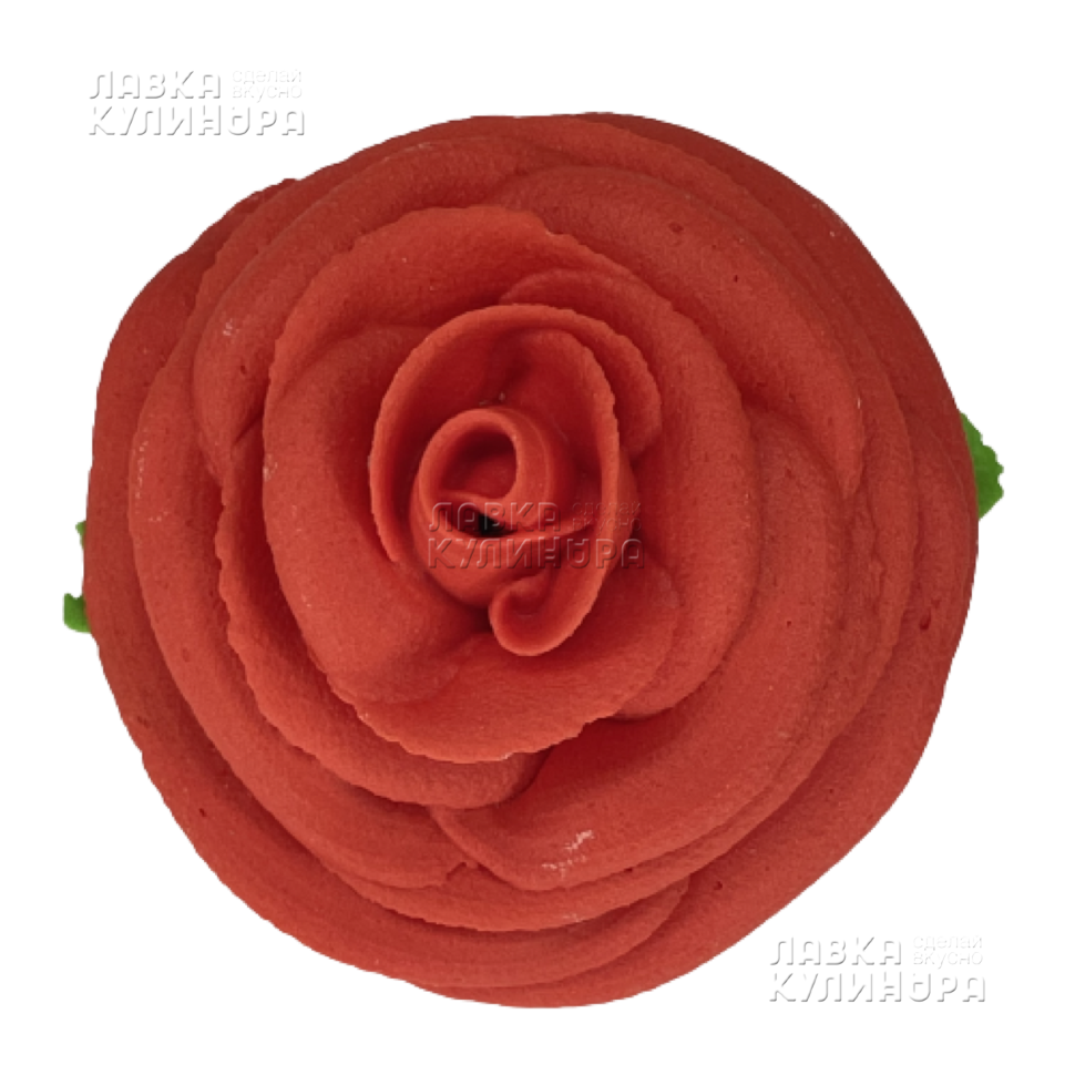 Сахарное украшение "Роза с листом средняя", 1 шт. (Россия)