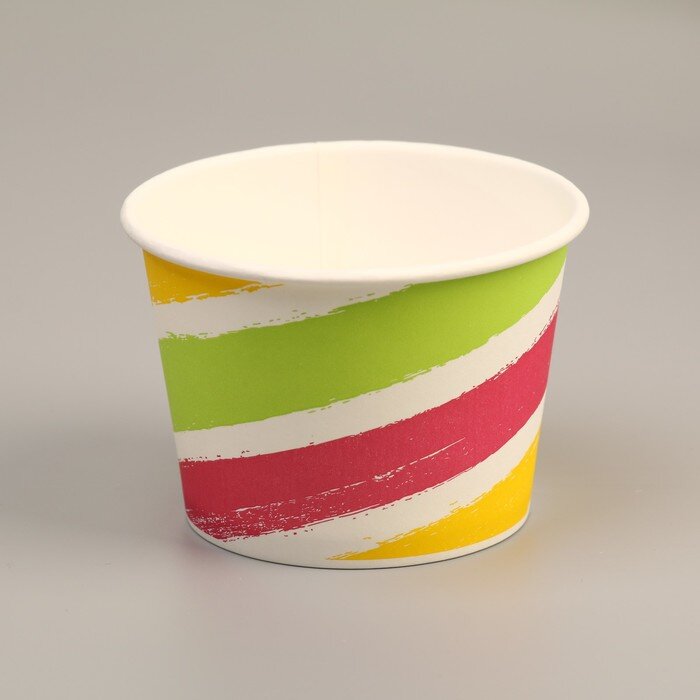 Стакан-креманка с крышкой под мороженое и десерты, 250 мл, верхний диаметр 93 мм, в ассортименте. 1 шт.(Россия)