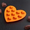 Форма силиконовая для шоколада "Сердечки", 10 ячеек. (Китай) (3391)
