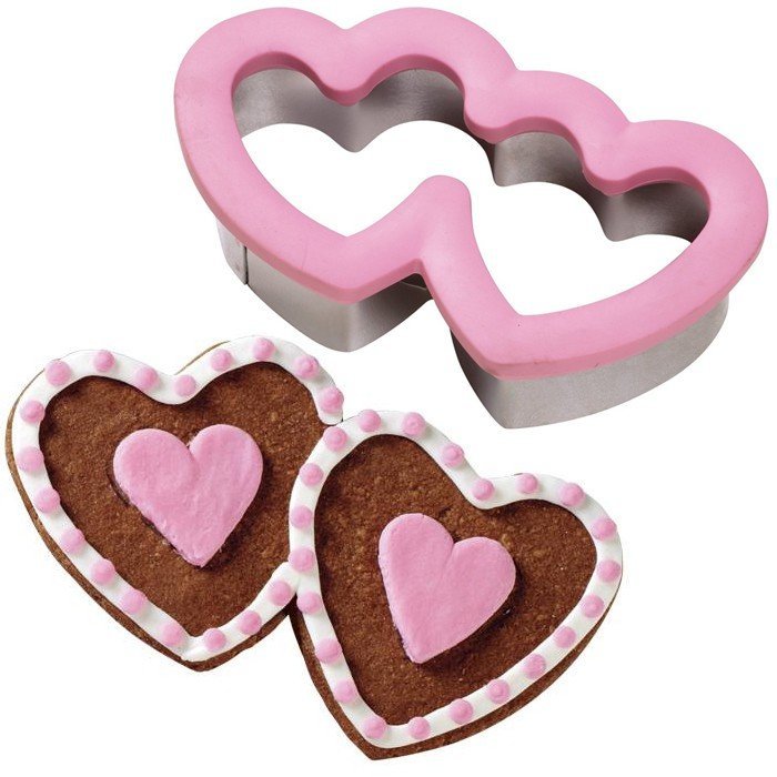 Формочка для вырезания печенья "Двойное сердце"