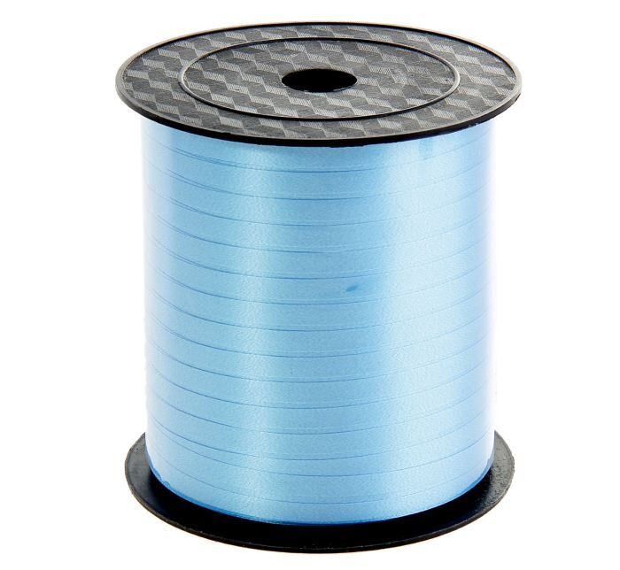 Лента упаковочная простая, цвет голубой 0,5 см х 225 м. 1 метр. (Китай)