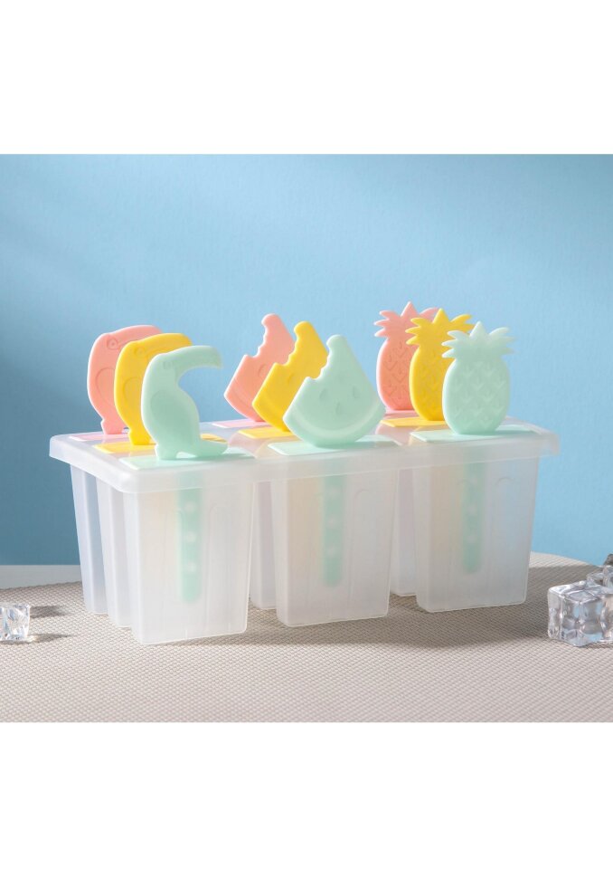 Форма пластиковая для мороженого «Фрукты», 9 ячеек.(Китай)(3385)