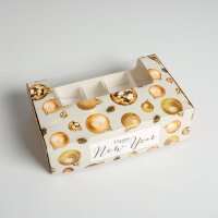Коробка для эклеров  Happy New Year, 25,2 х 15 х 7 см.(Россия)(3285)