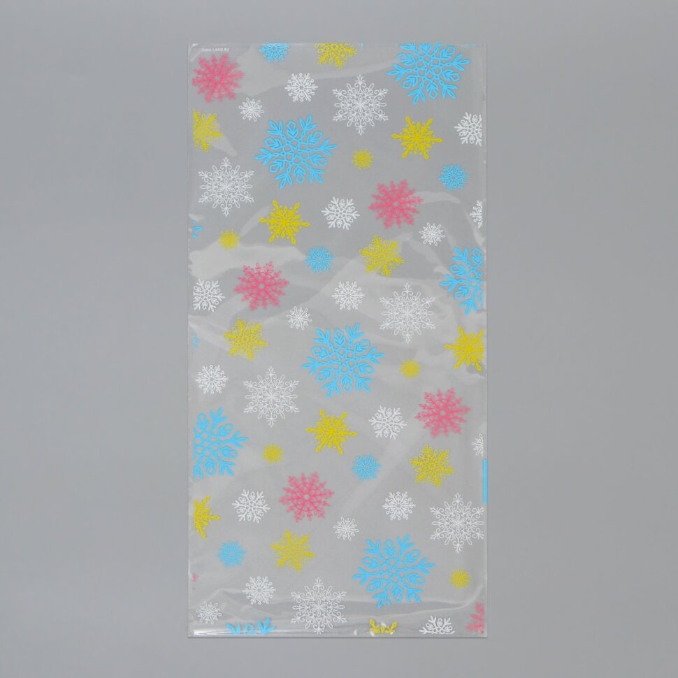 Пакет БОПП «Снежинки», 13 × 27 см. 1 шт.(Китай)(0274)