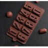 Силиконовая форма  для шоколада «Цифры»,10 ячеек. (Китай) (3912)