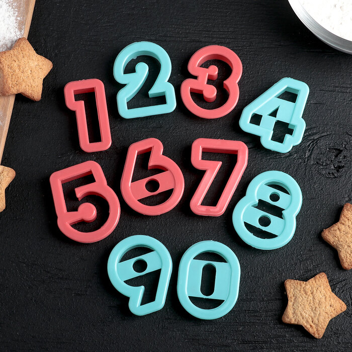 Набор форм для вырезания печенья "Цифры".(Китай)(6928)