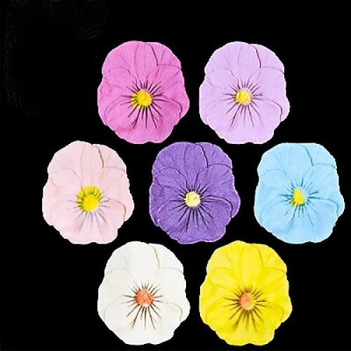 Сахарные цветы "Анютины глазки микс", d- 50 мм. 1 штука (Россия)