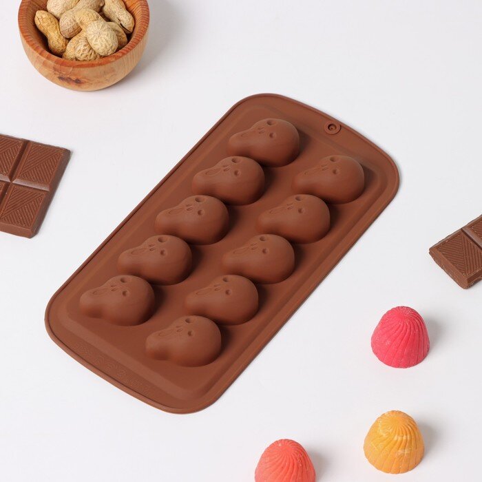 Форма силиконовая для шоколада «Крик» ,10 ячеек.(Китай)(7706)