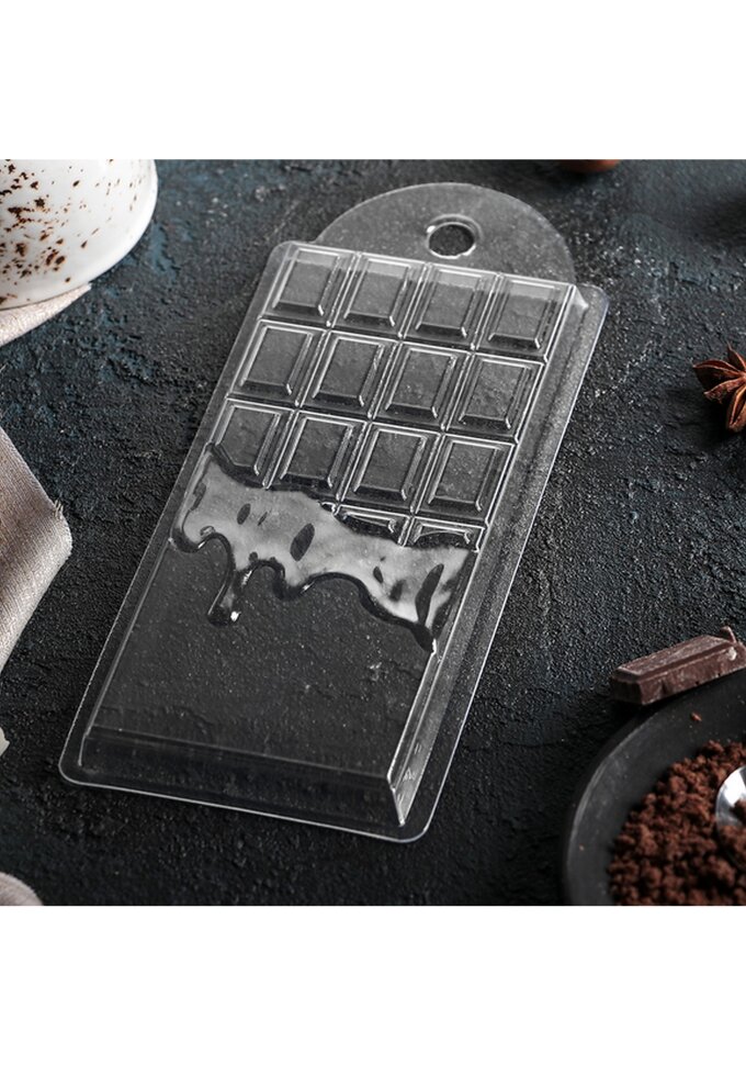 Форма пластиковая для шоколада "Шоколад горячий", 5х17х1 см. (Россия) (9150)