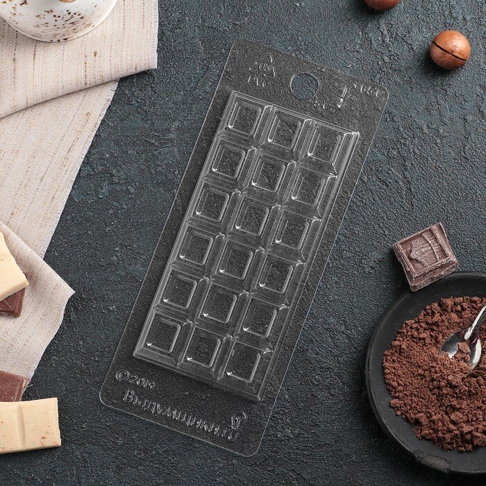 Форма пластиковая для шоколада "Шоколад традиционный", 7х15х1 см. (Россия) (9152)