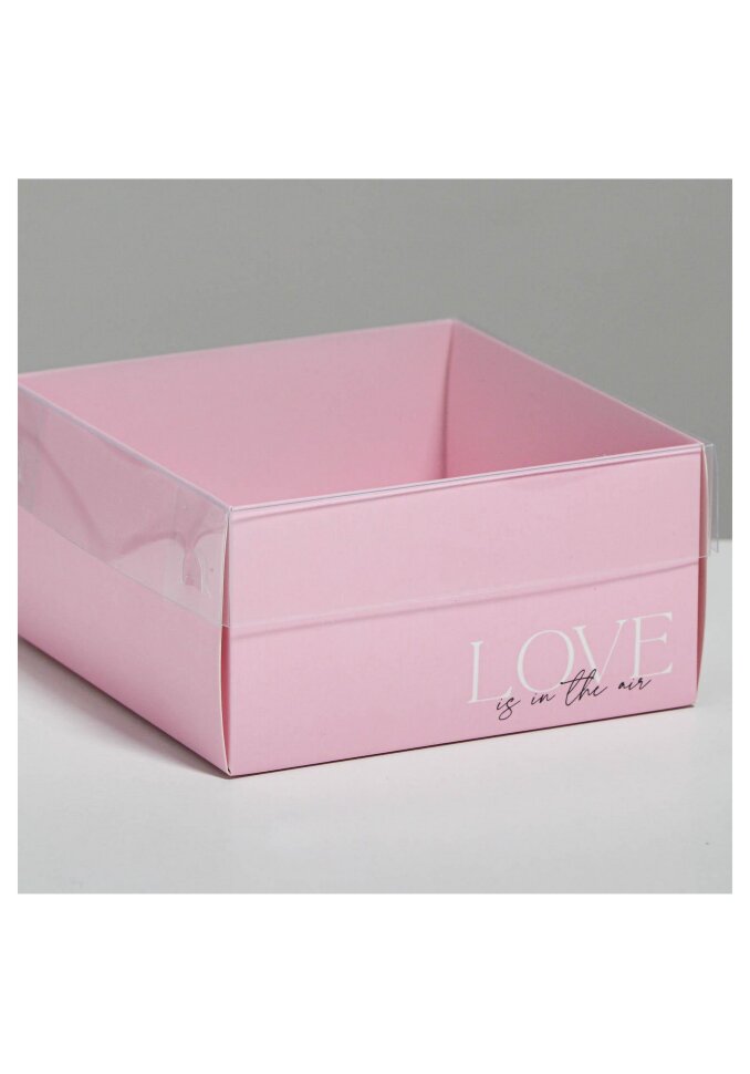 Коробка под бенто-торт с PVC крышкой «Love», 12 х 6 х 11,5 см.(Китай)(0461)