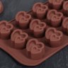 Форма для льда и шоколада "Двойное сердце", 15 ячеек, 20,7х10,7 см.