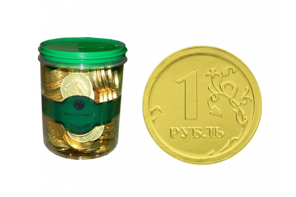 Шоколадная монета "Рубль", 6 гр., 1 шт. (Россия)