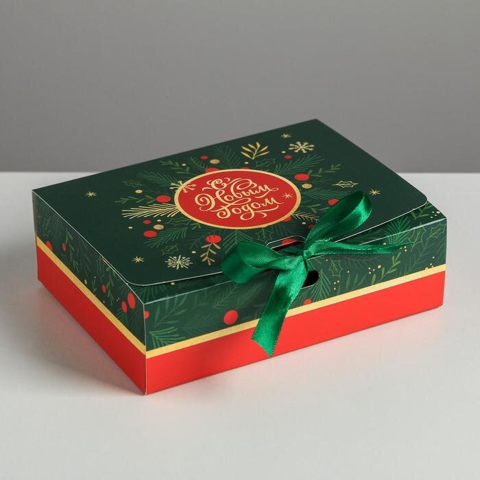 Складная коробка подарочная «С новым годом», 16.5 × 12.5 × 5 см.(Россия)(4044)