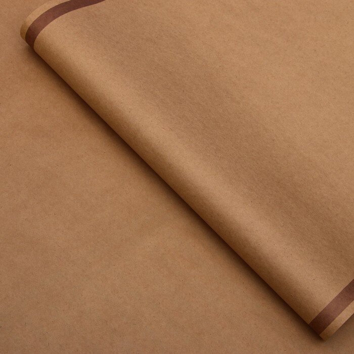 Бумага упаковочная, "Рамка", крафт, коричневая, 50 х 70 см. 1 шт.(Россия)