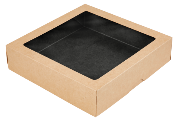 Упаковка OneBox Black для печенья/пряников, 20х20х4 см.(Россия)