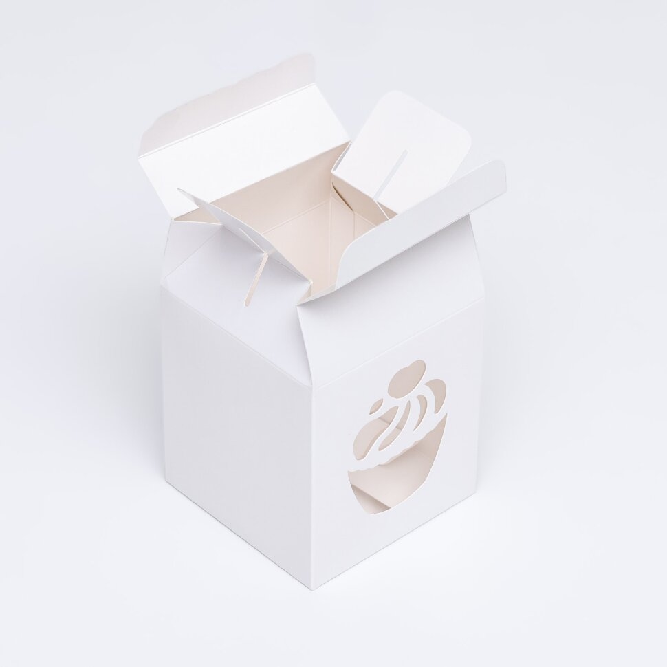 Коробка под десерты, белая, 15 х 10 х 10 см.(Китай)(8742)