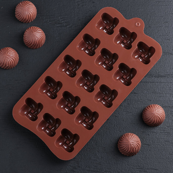 Форма для льда и шоколада "Плетенка", 15 ячеек. (Китай)