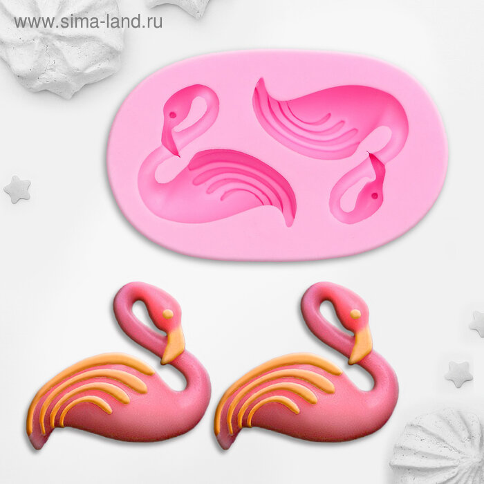 Молд силиконовый "Фламинго",  7,5×4,5 см, цвет МИКС. (Китай)