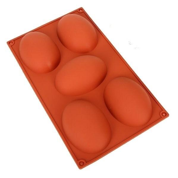 Форма силиконовая для выпечки "Яйцо", 5 ячеек. (Китай)(4665)