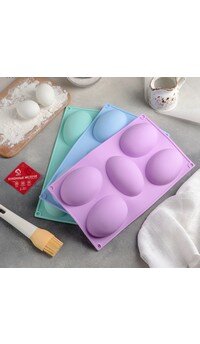 Форма силиконовая для выпечки "Яйцо", 5 ячеек. (Китай)(4665)