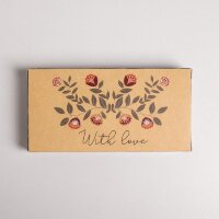 Коробка для шоколада With love, с окном ПВХ, 17,3 × 8,8 × 1,5 см.(Россия)(0729)