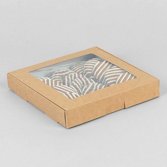 Коробка самосборная, белая, 19 х 19 х 3 см.(Китай)(4617)