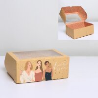 Коробка складная с двусторонним нанесением "Люби себя" 25*17*10 см.(Китай)(1172)