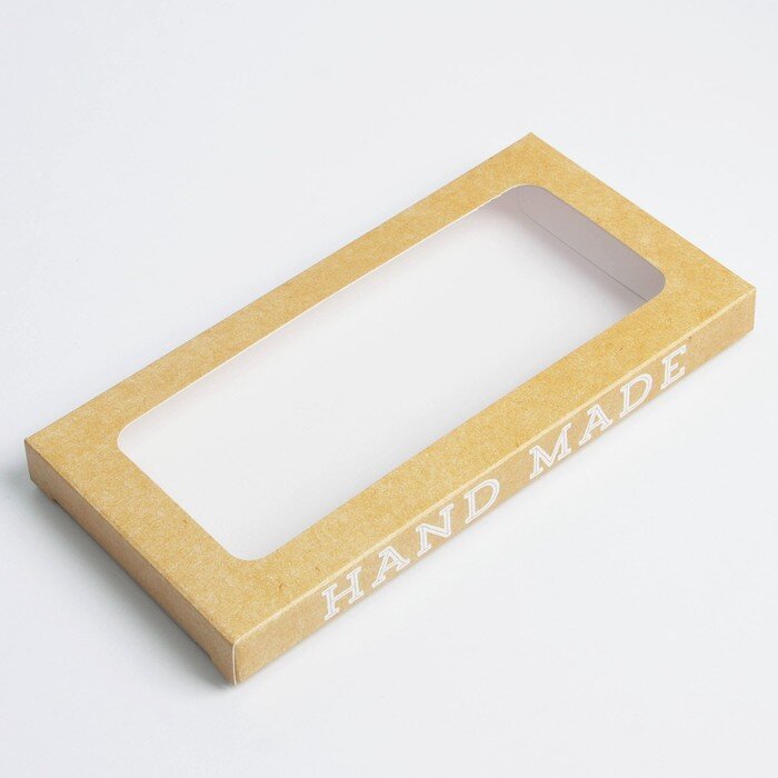 Коробка для шоколада «Hand made», с окном ПВХ, 17,3 × 8,8 × 1,5 см.(Россия)(5738)