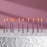 Свечи в торт "Спираль", 10 шт, средние, 7 см, розовый металлик.(Китай)(9673)