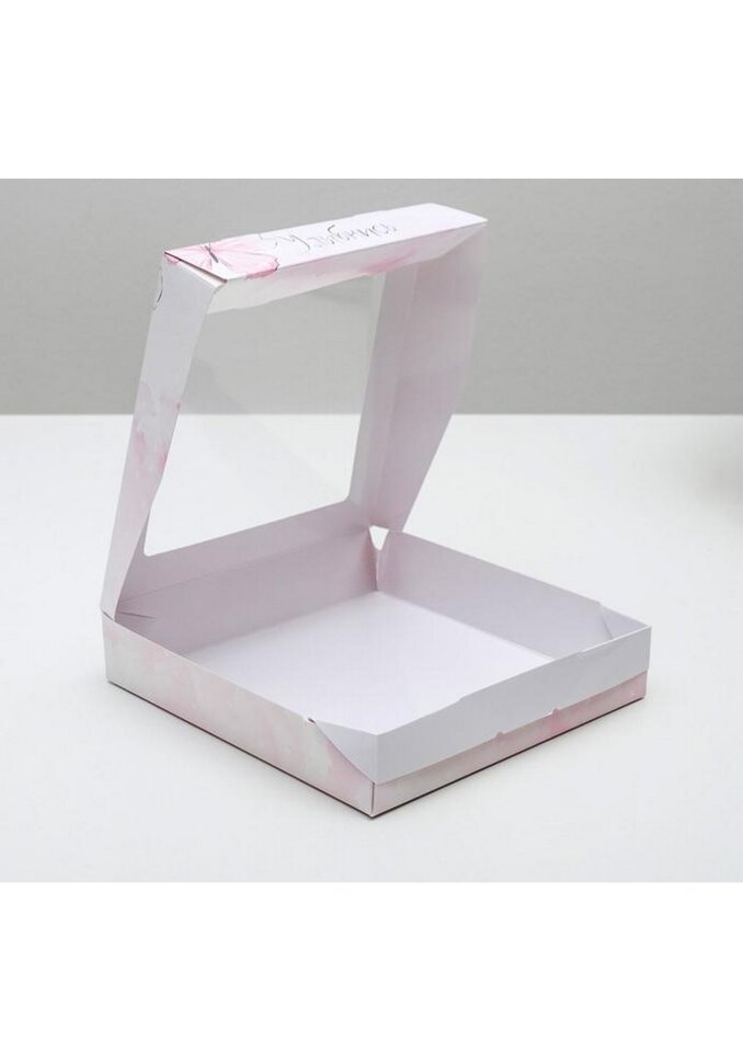 Коробка складная «Улыбнись», 20 × 20 × 4 см.(Россия)(7453)