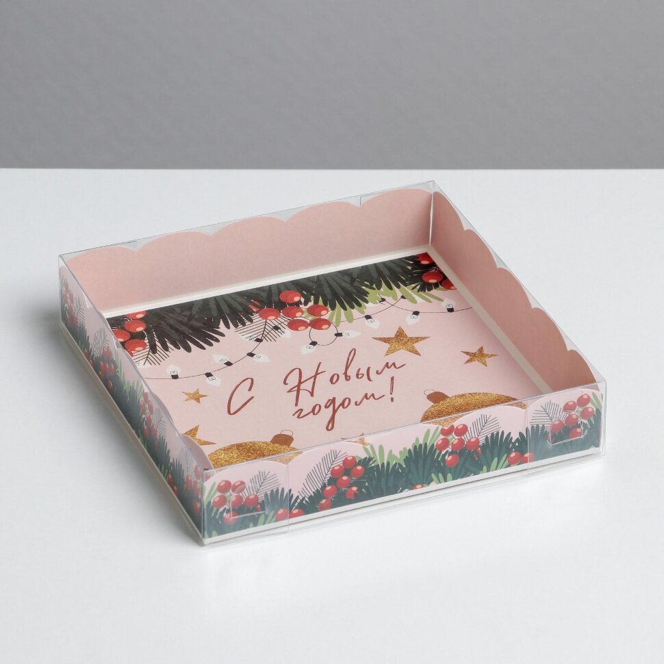 Коробка для сладостей с PVC крышкой «Яркие истории», 15 × 15 × 3 см.(Китай)(0828)
