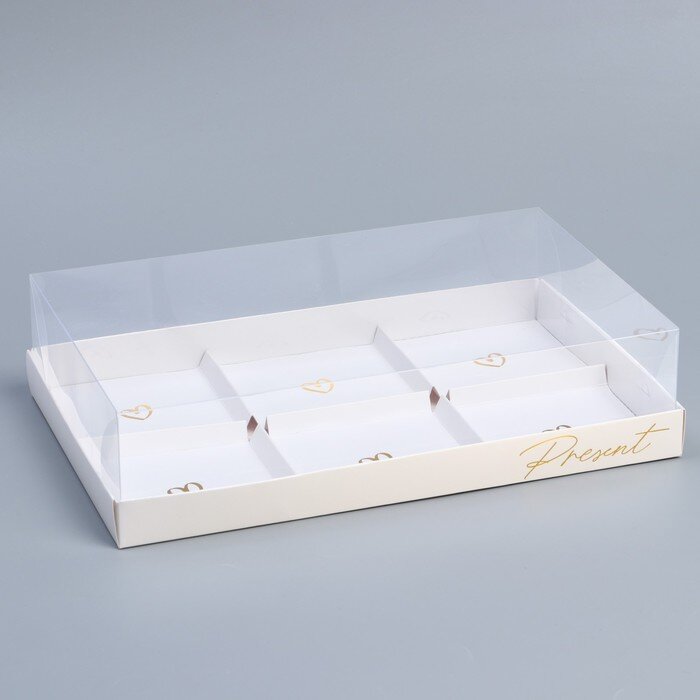 Коробка для для муссовых пирожных «Present», 27 х17.8 х 6.5 см.(Китай)(6083)
