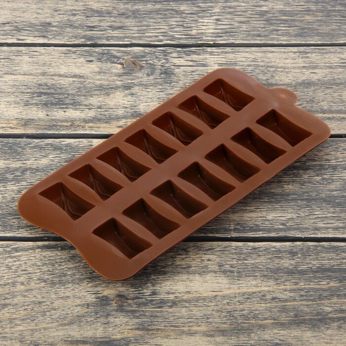Форма для льда и шоколада "Прямоугольнички", 14 ячеек, 22х10,6х1,5 см.