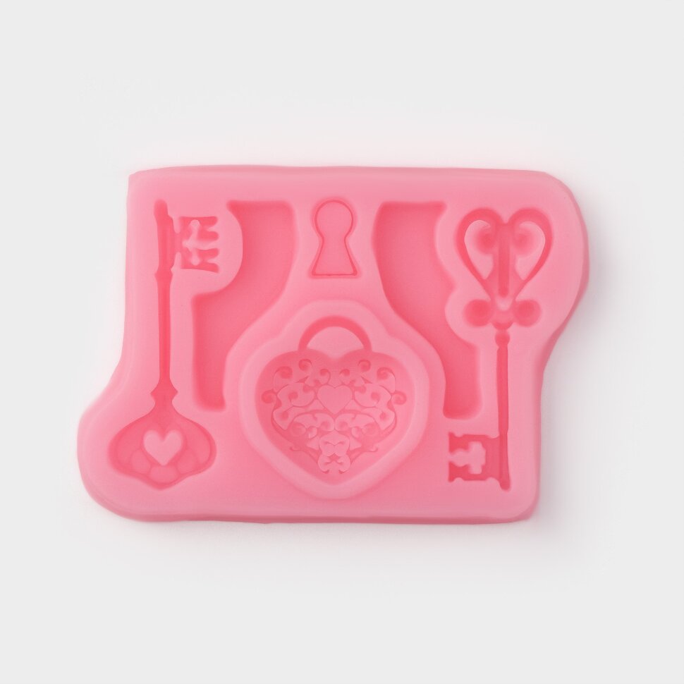 Силиконовый молд «Ключ от сердца», 8,5×6,8 см.(Китай)(9608)