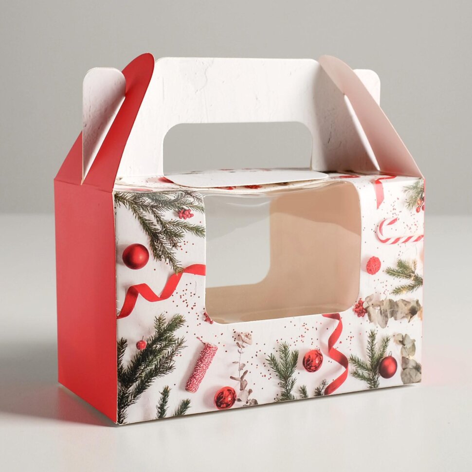 Коробочка для кексов Happy, 16 × 10 × 8 см.(Китай)(1284)
