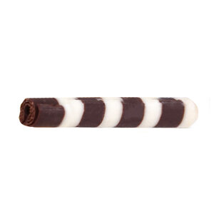 Украшение шоколадное ТРУБОЧКА РОЛЛ черно-белая, 4 см. 1 шт.(Турция)